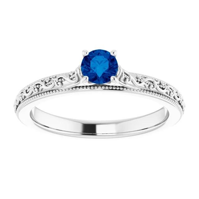 Sapphire Solitaire Ring 0.75 Carats Ceylon Blue Jewelry - Gemstone Ring-harrychadent.ca