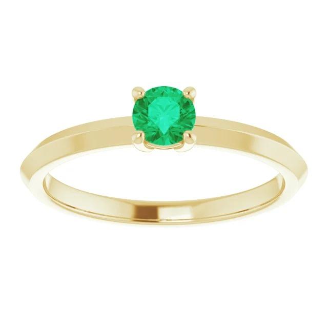 Solitaire Engagement Ring 1.25 Carats Green Emerald Yellow Gold 14K - Gemstone Ring-harrychadent.ca