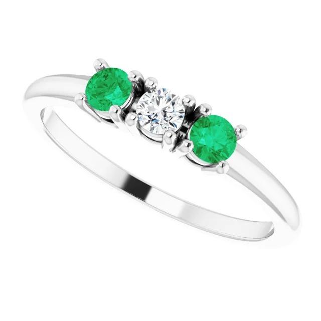 Three Stone Diamond Ring 0.60 Carats 4 Prong Setting Women Jewelry - Gemstone Ring-harrychadent.ca