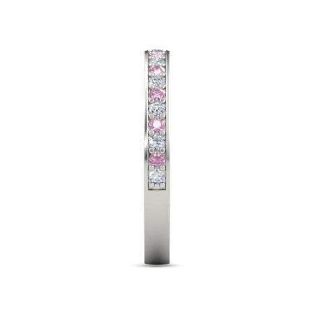 Wedding Band 0.60 Carats Round Diamond & Pink Sapphire Women Jewelry - Gemstone Ring-harrychadent.ca
