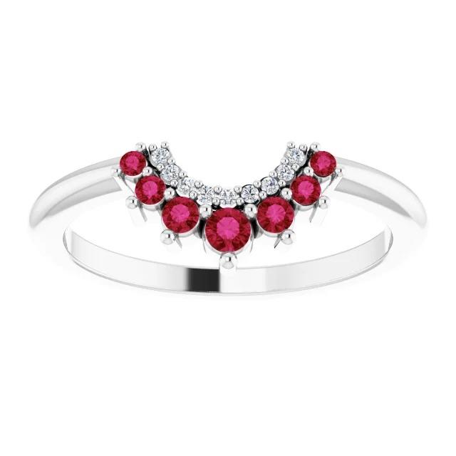 Wedding Band 1 Carat Diamond & Ruby Women Jewelry - Gemstone Ring-harrychadent.ca