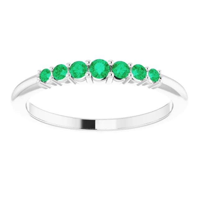 Wedding Band 1 Carat Round Columbian Green Emeralds Women Jewelry - Gemstone Ring-harrychadent.ca