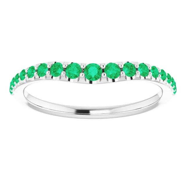 Wedding Band Green Emeralds 2 Carats White Gold 14K - Gemstone Ring-harrychadent.ca