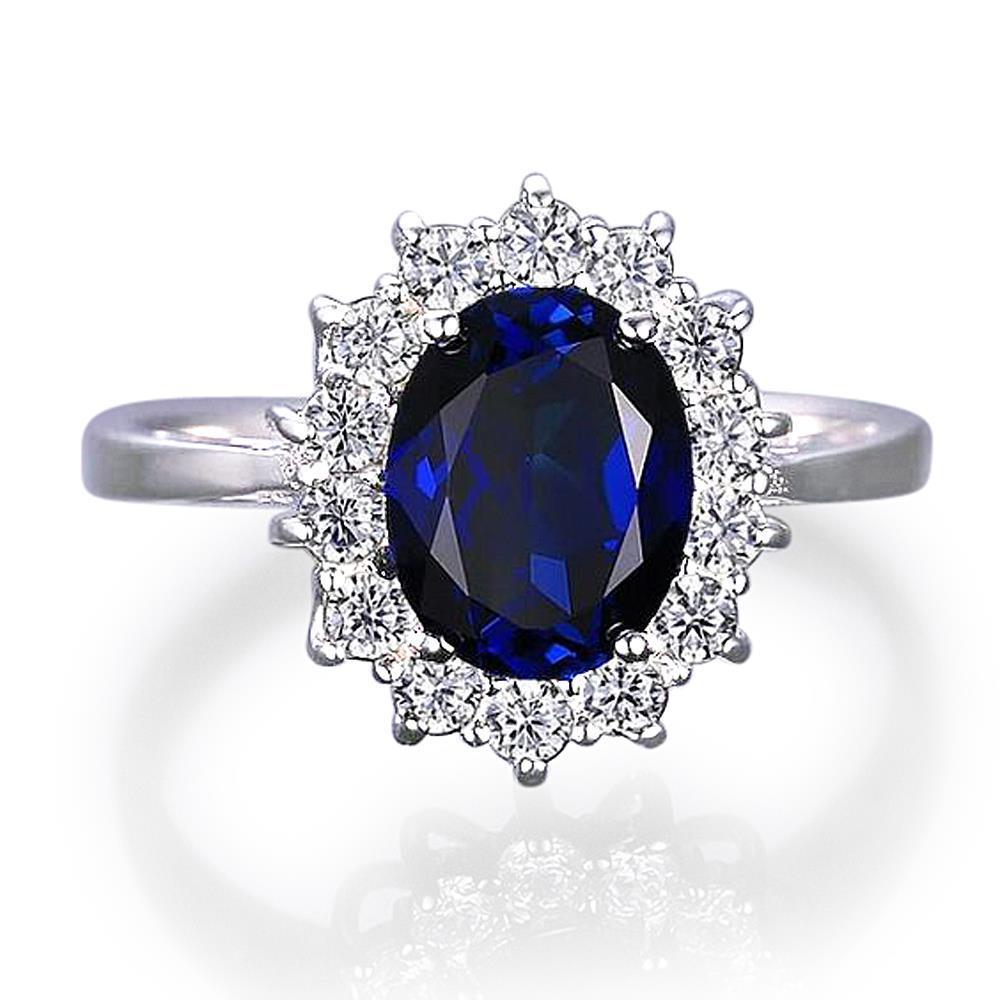 natural round sapphire 8.75ct ring front view