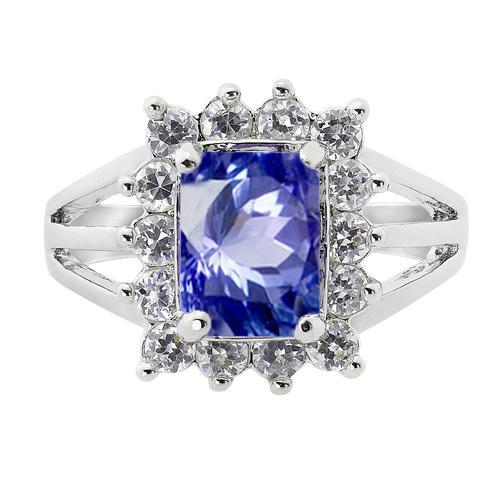 White Gold Sri Lanka Sapphire Cushion Diamonds Ring 6 Ct - Gemstone Ring-harrychadent.ca