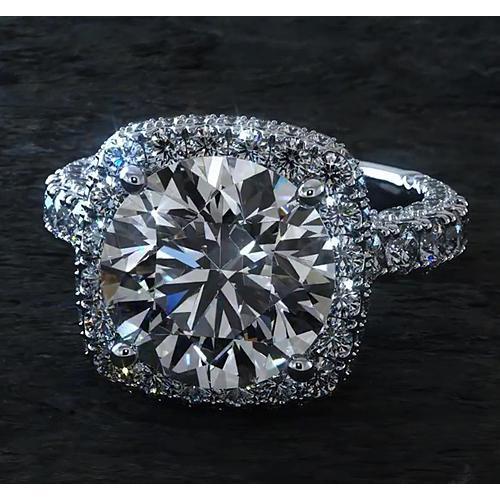 4.50 Carats Halo Diamond Ring - Halo Ring-harrychadent.ca