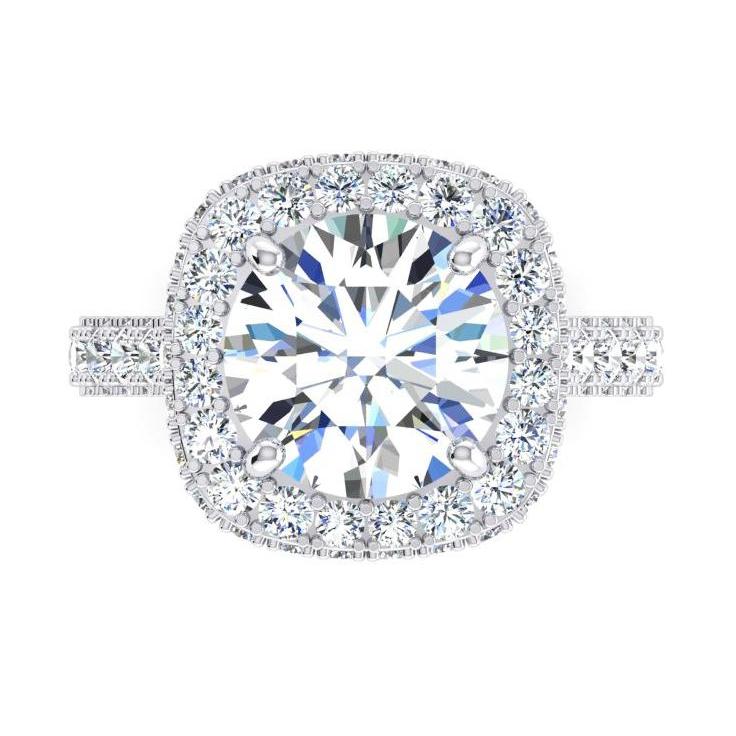 4.50 Carats Halo Diamond Ring - Halo Ring-harrychadent.ca