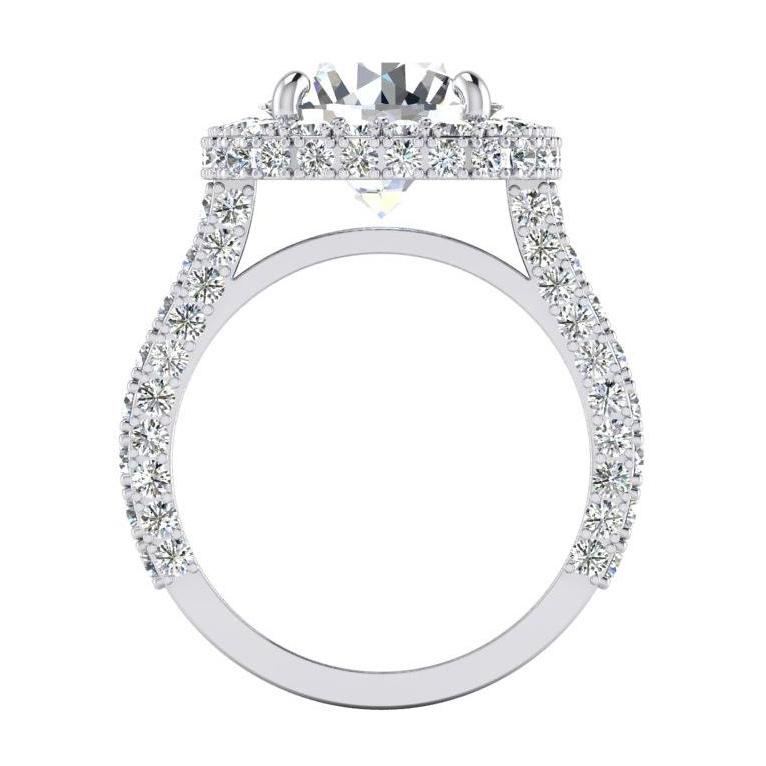 4.50 Carats Halo Diamond Ring - Halo Ring-harrychadent.ca