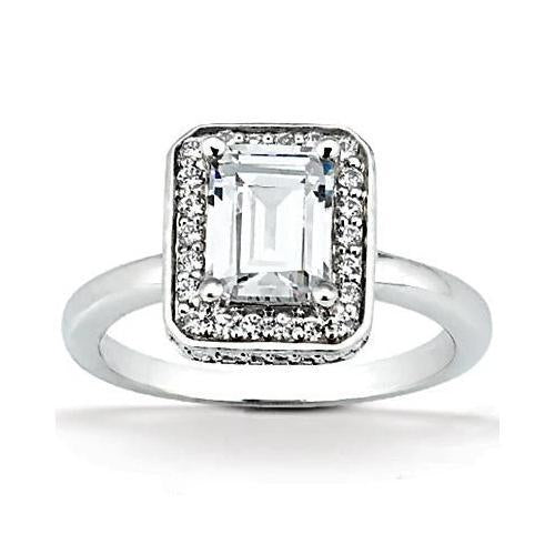 Emerald Halo Diamond Wedding Ring 2.20 Ct. - Halo Ring-harrychadent.ca