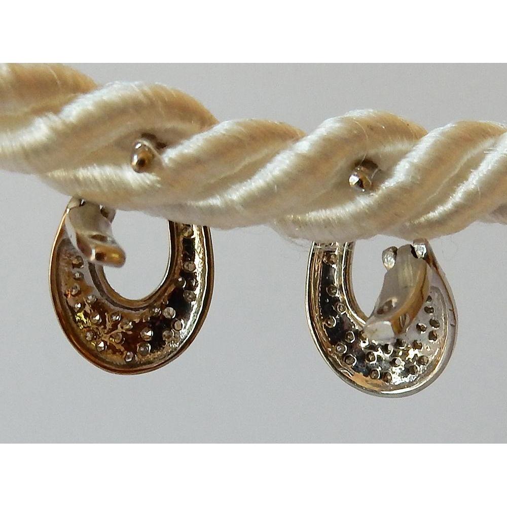 Round Genuine Diamond  Hoop Earrings 1 Carat G/Si White Gold Finish