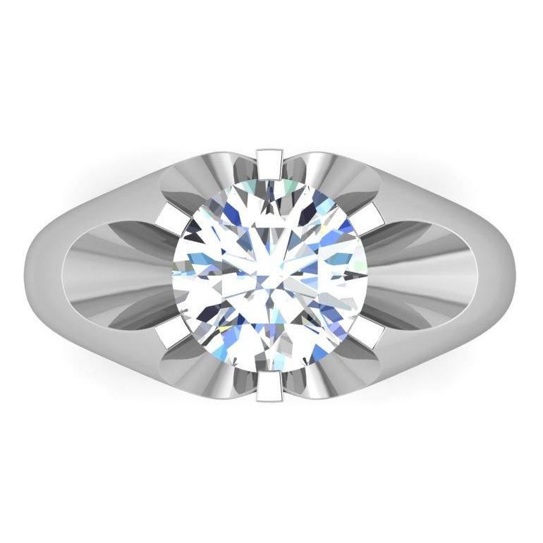 3 Carat Big Diamond Solitaire Men Ring White Gold - Mens Ring-harrychadent.ca