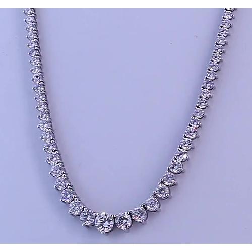 14.65 Carats Round Diamond Womens’ Necklace White Gold 14K - Necklace-harrychadent.ca