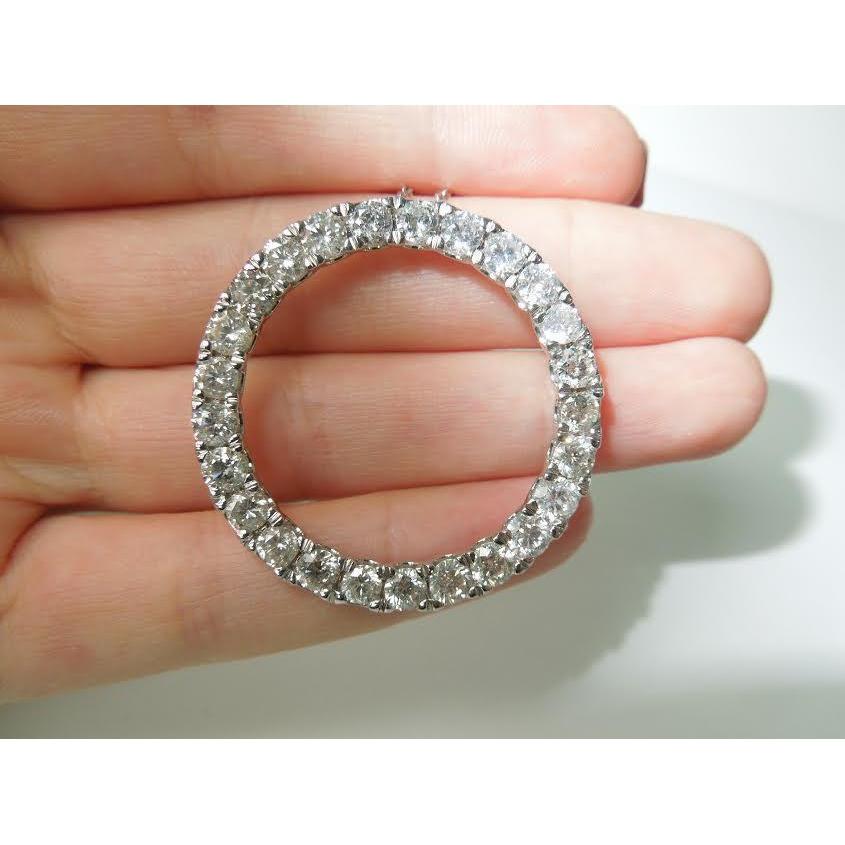 8.75 Carats Ladies Circle Of Life Diamond Pendant White Gold Jewelry - Pendant-harrychadent.ca