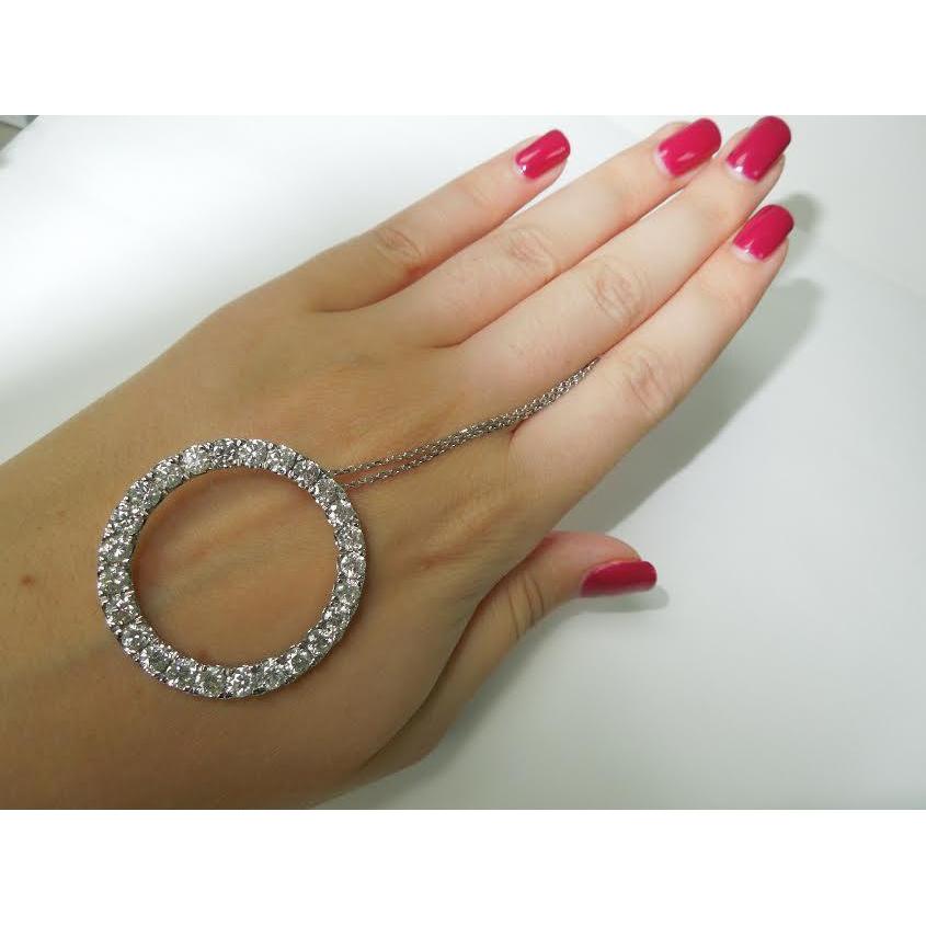 8.75 Carats Ladies Circle Of Life Diamond Pendant White Gold Jewelry - Pendant-harrychadent.ca