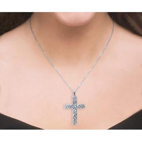 Diamond Cross Pendant 3 Carats - Pendant-harrychadent.ca