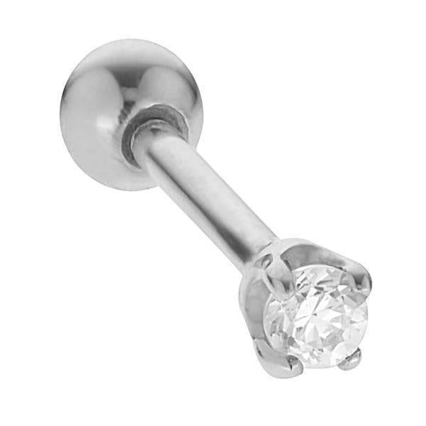 0.75 Carats Round Single Diamond Stud Men's Earring 14K White Gold New - Single Stud-harrychadent.ca