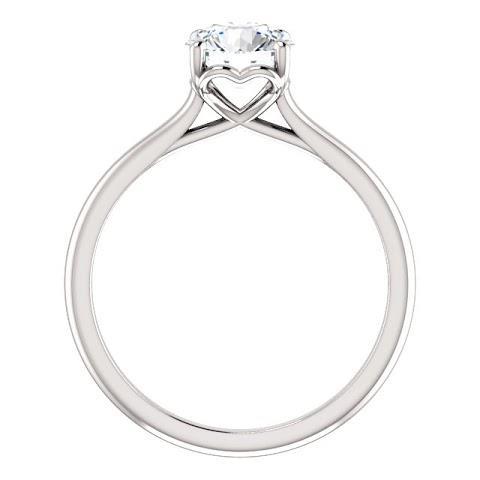 1 Carat Round Diamond Solitaire Engagement Ring 14K White Gold - Solitaire Ring-harrychadent.ca