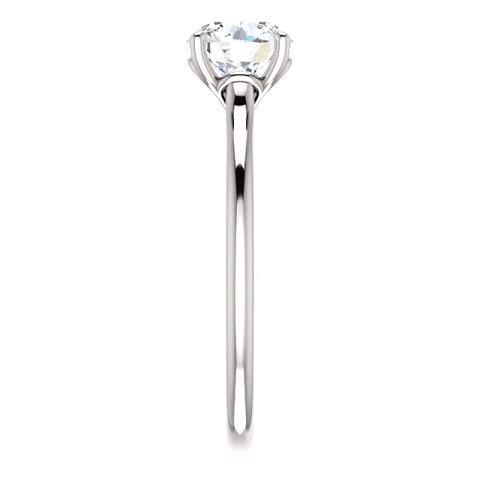1 Carat Round Diamond Solitaire Engagement Ring 14K White Gold - Solitaire Ring-harrychadent.ca