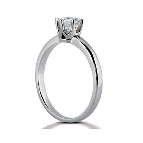 1 Carat Round Diamond Solitaire Ring White Gold - Solitaire Ring-harrychadent.ca