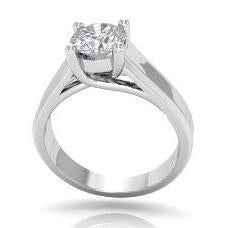 Big Genuine Diamond Solitaire Ring 3 Ct. White Gold Jewelry
