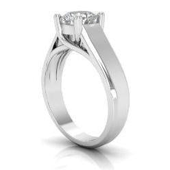 Big Genuine Diamond Solitaire Ring 3 Ct. Gold 14K Jewelry