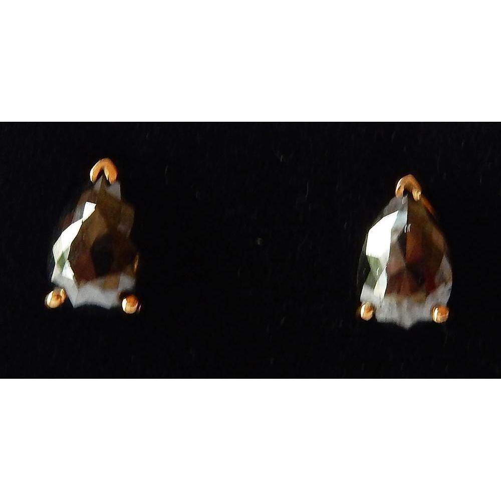 1.50 Carats Stud Earrings Pear Black Diamonds Nice Yellow Gold 14K - Stud Earrings-harrychadent.ca