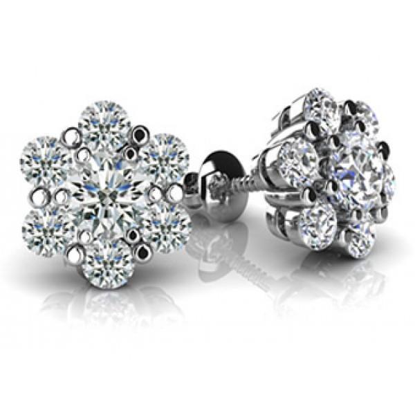 1.80 Ct Brilliant Cut Diamond Stud Earring 14K White Gold - Stud Earrings-harrychadent.ca