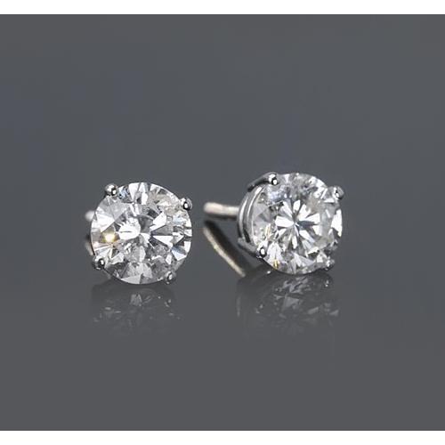 1 Carat Diamond Stud Earring Round Cut - Stud Earrings-harrychadent.ca