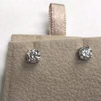1 Carat Round Diamond Stud Earrings - Stud Earrings-harrychadent.ca