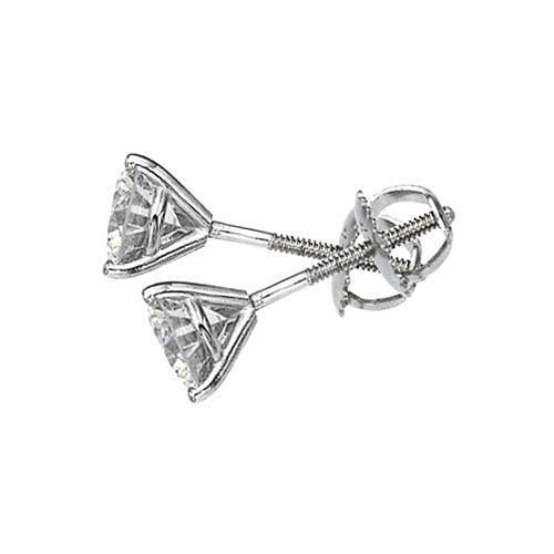 2.02 Carats G Si1 Platinum Martini Style Diamond Studs - Stud Earrings-harrychadent.ca