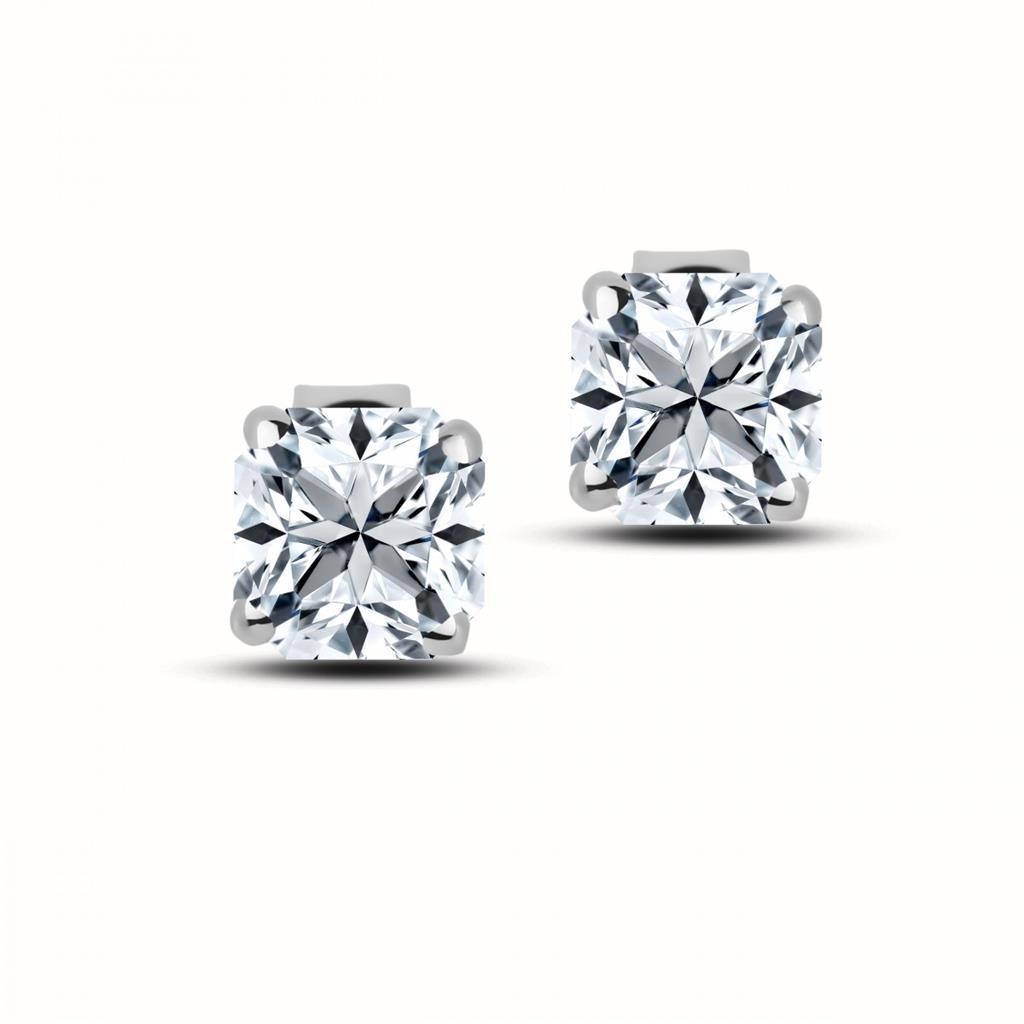 2 Ct F Vs1 Princess Cut Diamond Women Stud Earring 14K White Gold - Stud Earrings-harrychadent.ca