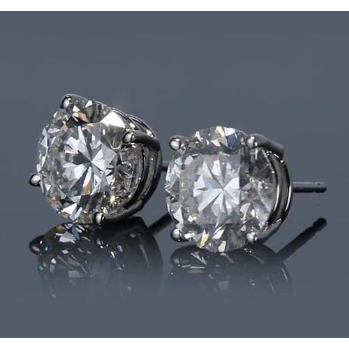 3 Carats Round Diamond Stud Earring - Stud Earrings-harrychadent.ca