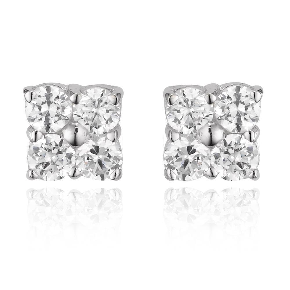 4 Ct Round Cut Diamond Lady Stud Earring 14K White Gold - Stud Earrings-harrychadent.ca