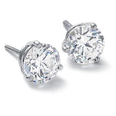Diamond Ladies Studs Earring 1.60 Ct White Gold 14K - Stud Earrings-harrychadent.ca
