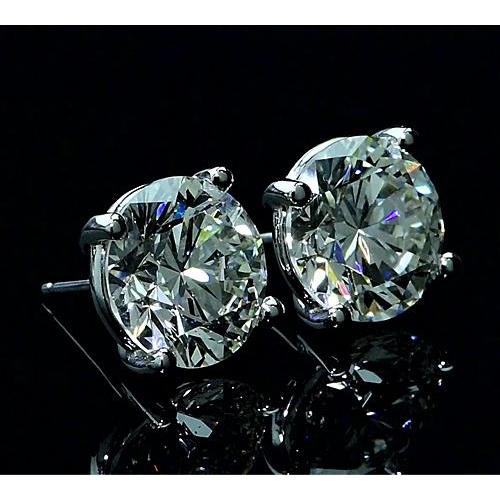 Diamond Stud Earrings 6 Carats White Gold 14K - Stud Earrings-harrychadent.ca