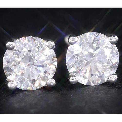 Diamond Studs 2 Carats White Gold - Stud Earrings-harrychadent.ca