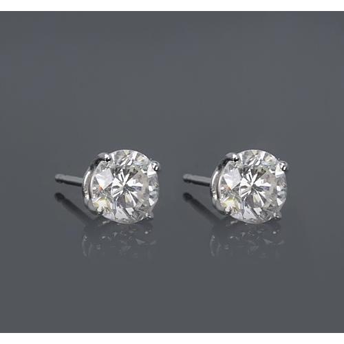 Four Prong Setting Round Diamond Stud Earring 1.50 Carats - Stud Earrings-harrychadent.ca