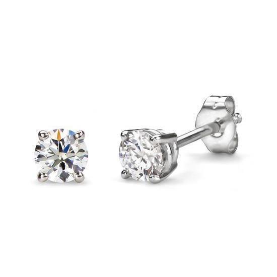 Round Cut Diamond Studs 1.80 Carats White Gold Earrings Women Jewelry - Stud Earrings-harrychadent.ca