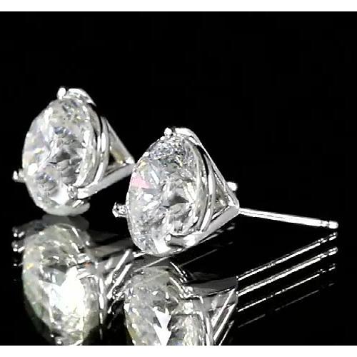 Round Diamond Stud Earring 2 Carats White Gold 14K Jewelry - Stud Earrings-harrychadent.ca