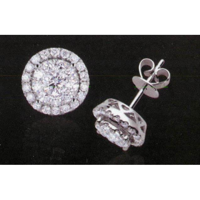 1.40 Ct Diamond Stud Halo Jacket Earrings - Studs- Halo-harrychadent.ca