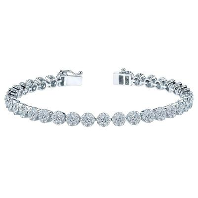 20 Carats White Round Diamond Tennis Bracelet White Gold Jewelry - Tennis Bracelet-harrychadent.ca