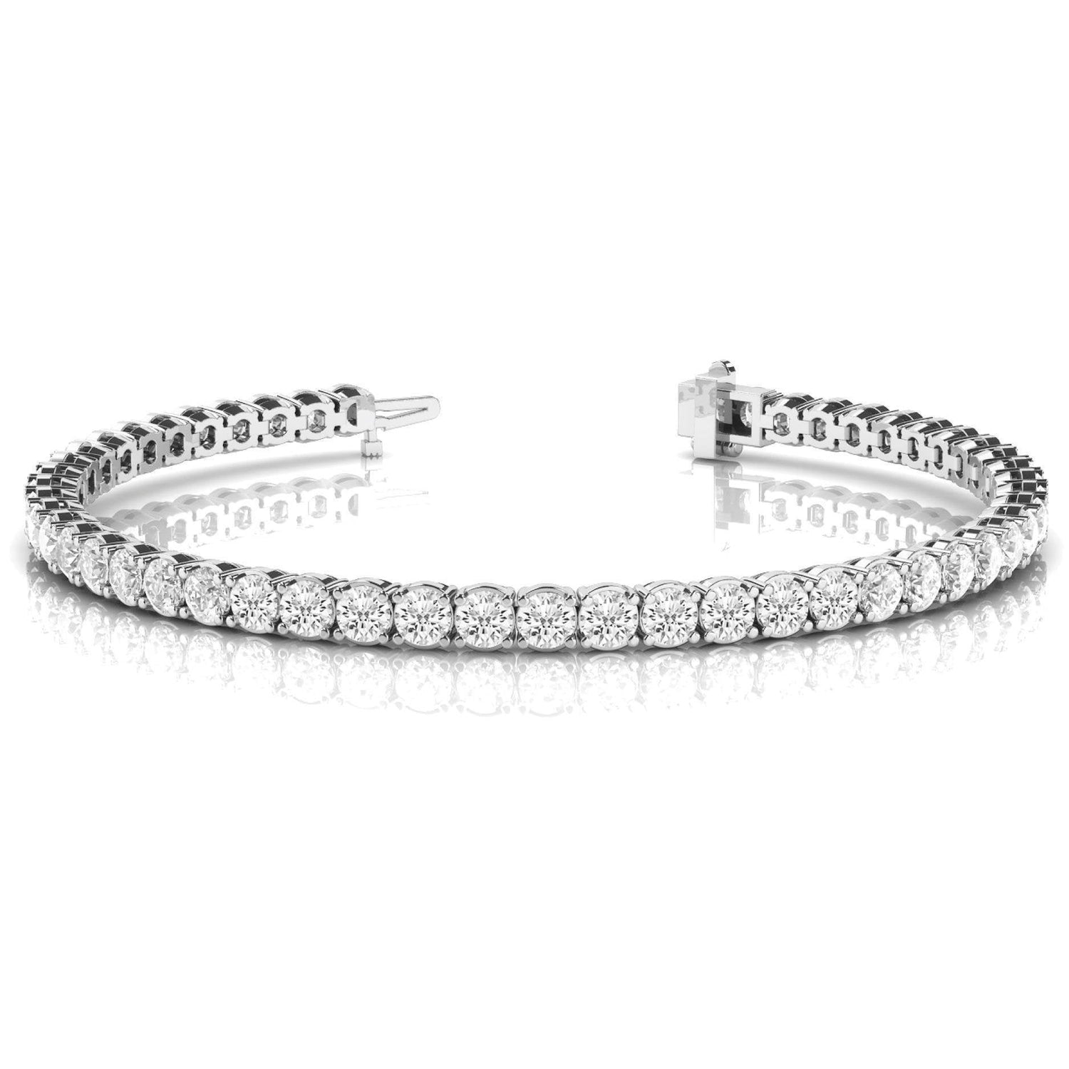 WG 14K 6 Carats Round Cut Sparkling Diamonds Tennis Bracelet - Tennis Bracelet-harrychadent.ca