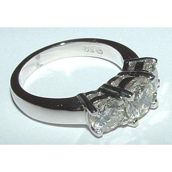 3.01 Carats Ideal Cut Genuine Three Stone Diamond Engagement Ring - Three Stone Ring-harrychadent.ca