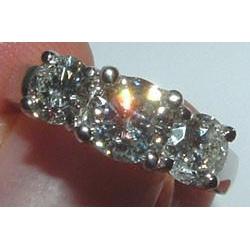 4 Ct. White Gold Diamond Three Stone Engagement Ring-harrychadent.ca