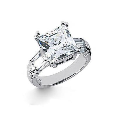 Big Diamond Ring 4.51 Ct. Diamond Three Stone Gold Engagement Ring - Three Stone Ring-harrychadent.ca