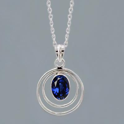 Ceylon Sapphire Oval Pendant 7 Carats - Gemstone Pendant-harrychadent.ca