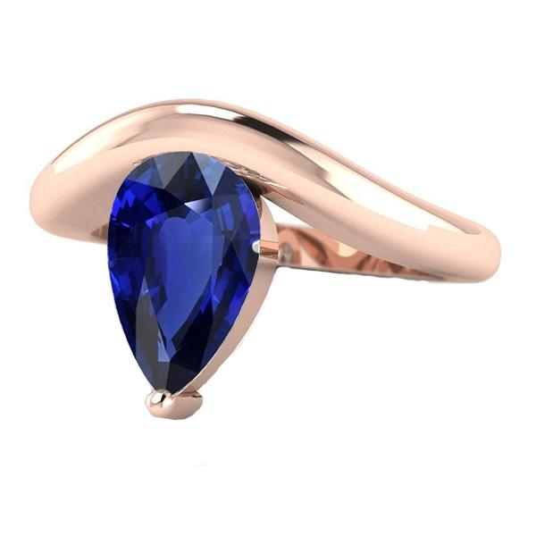 3 Carats Solitaire Pear Ceylon Sapphire Ring Women's Gemstone Jewelry - Gemstone Ring-harrychadent.ca