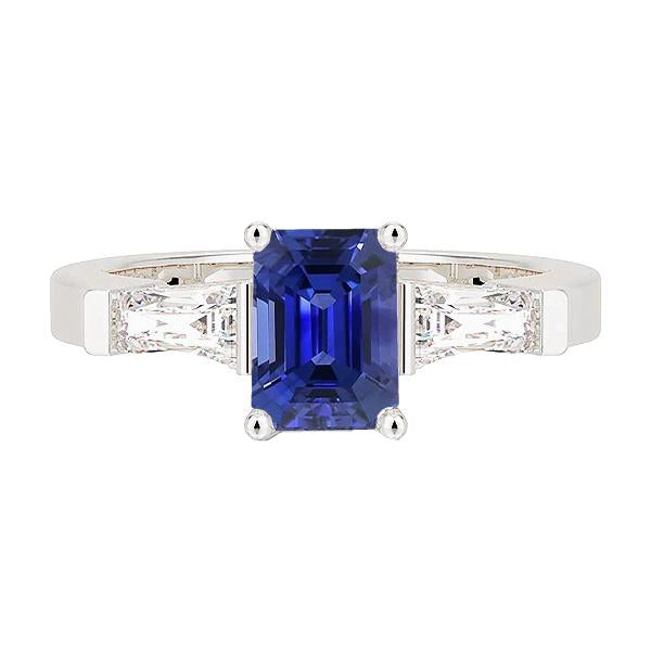 3 Stone Diamond Emerald Blue Sapphire Engagement Ring 2.50 Carats - Gemstone Ring-harrychadent.ca