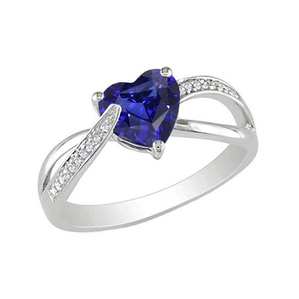 Blue Sapphire Engagement Ring & Diamonds 2 Carats Gold - Gemstone Ring-harrychadent.ca