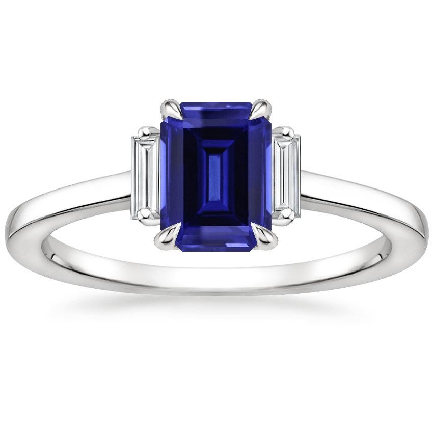 Ceylon Blue Sapphire Diamond 3 Stone Ring 2.50 Carats Prong Set - Gemstone Ring-harrychadent.ca